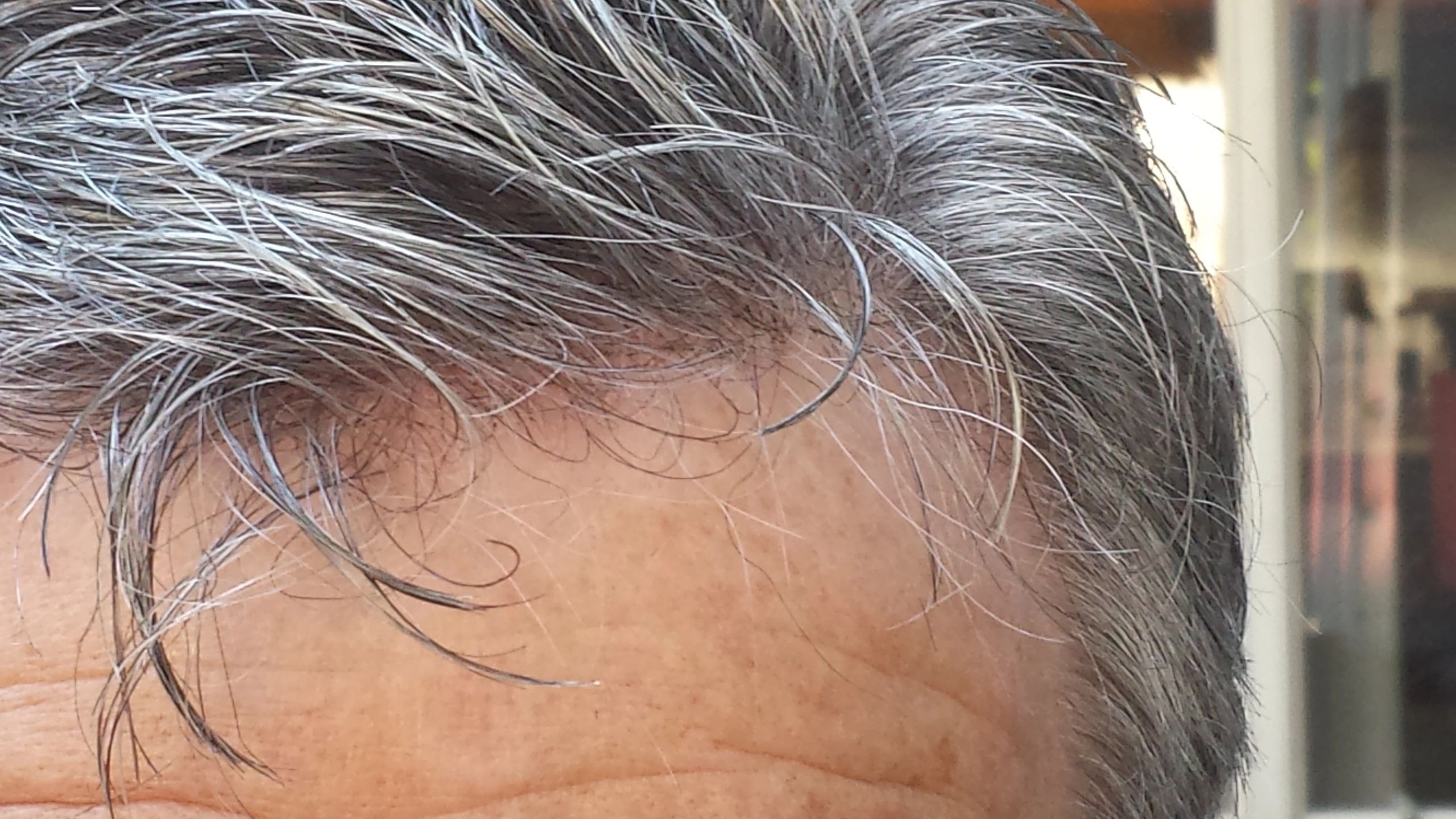 Gray and white hair close-up texture
